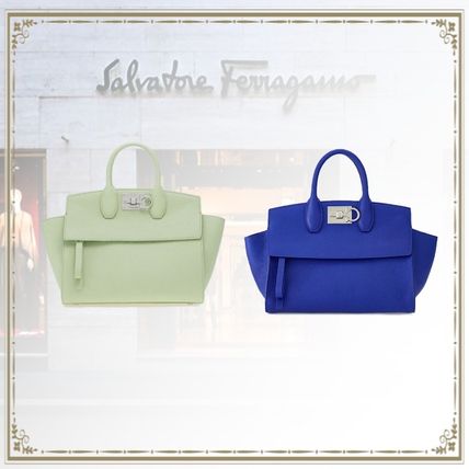 Salvatore Ferragamo Handbags Casual Style Calfskin Plain Party Style Elegant Style Bridal