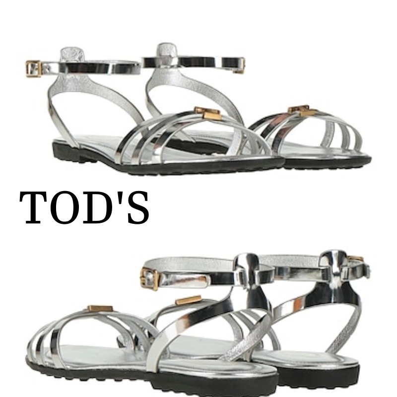 TOD'S メタリック サンダル 送関込
