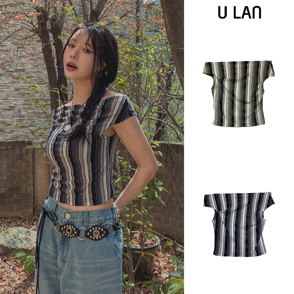 【U LAN】Turban Bohem Unbalanced Off-Tee