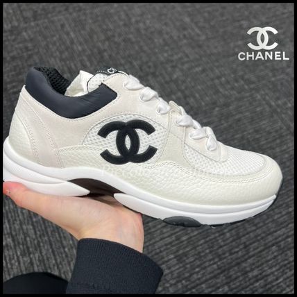 CHANEL Platform & Wedge Platform Plain Toe Round Toe Casual Style Unisex