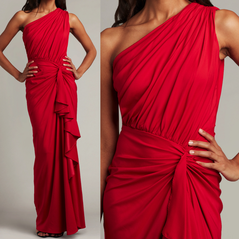 ☆TADASHI SHOJI ラッフルマキシ丈ロングドレス☆