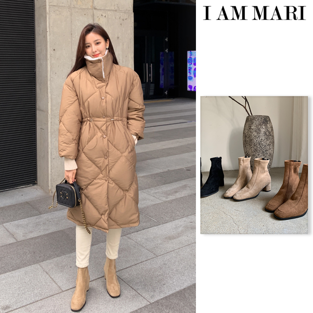 【I AM MARI】David suede ankle boots (5cm)