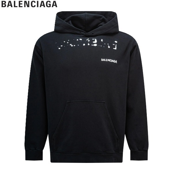 BALENCIAGA バレンシアガ ロゴプリントパーカー ブラック