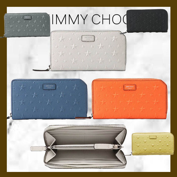 すぐ届☆国内直営店Jimmy Choo】Carnaby/Sスターエンボス長財布