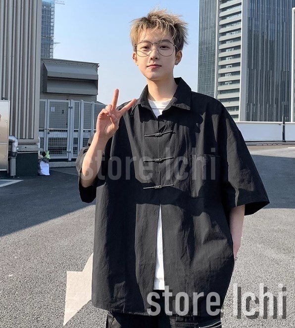 メンズ 半袖シャツ 長袖 オーバーサイズシャツ T01250