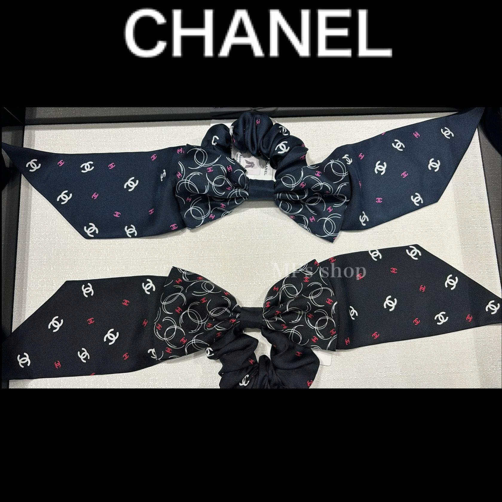 【リボンシュシュ】CHANEL シュシュ ヘアゴム