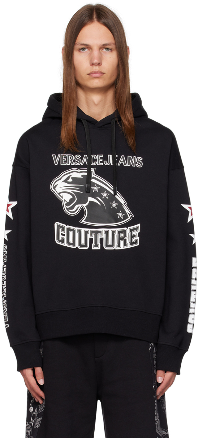 【関税込み】Versace Jeans Couture ブラック プリント フーディ