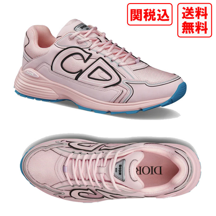 関税・送料込 DIOR MESH AND PINK TECHNICAL FABRIC スニーカー