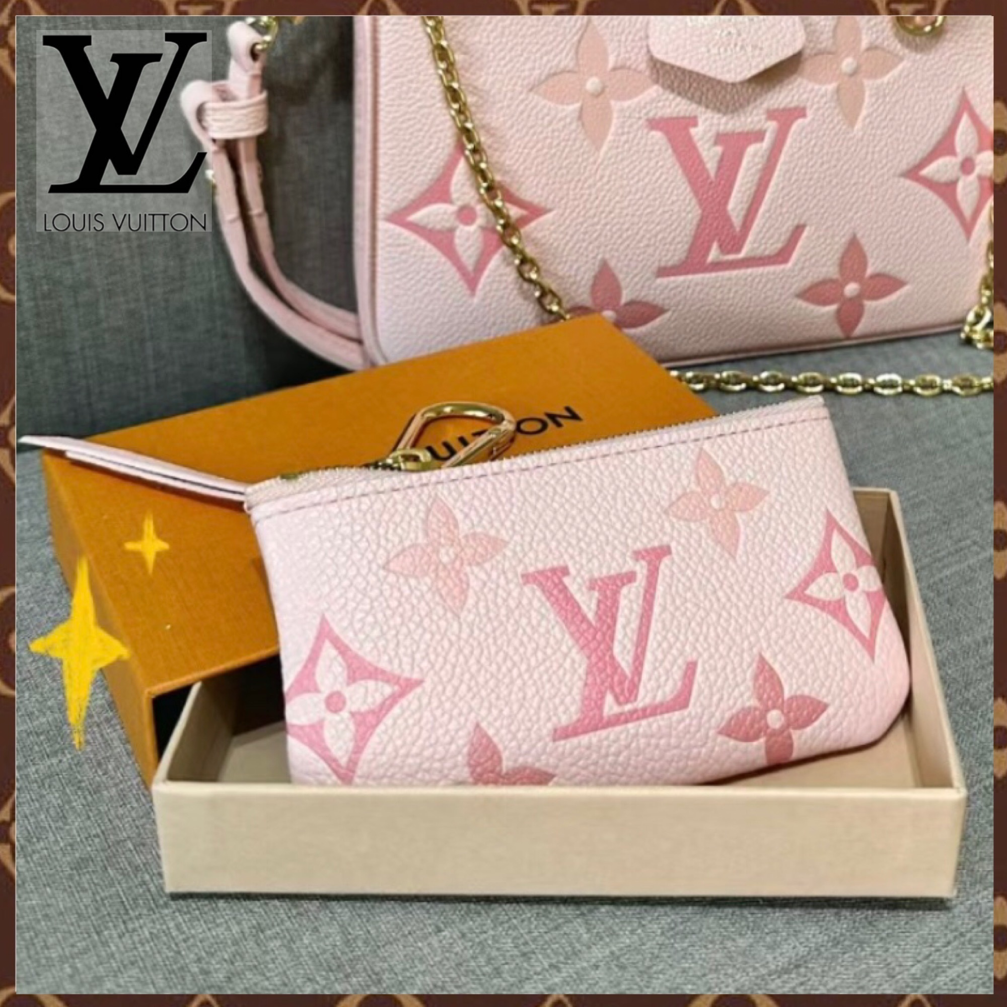 【品のあるパウダーピンク】Dior★Caro Freesia★カードケース Lady Dior Freesia Card Holder Hydrangea Pink Patent Cannage