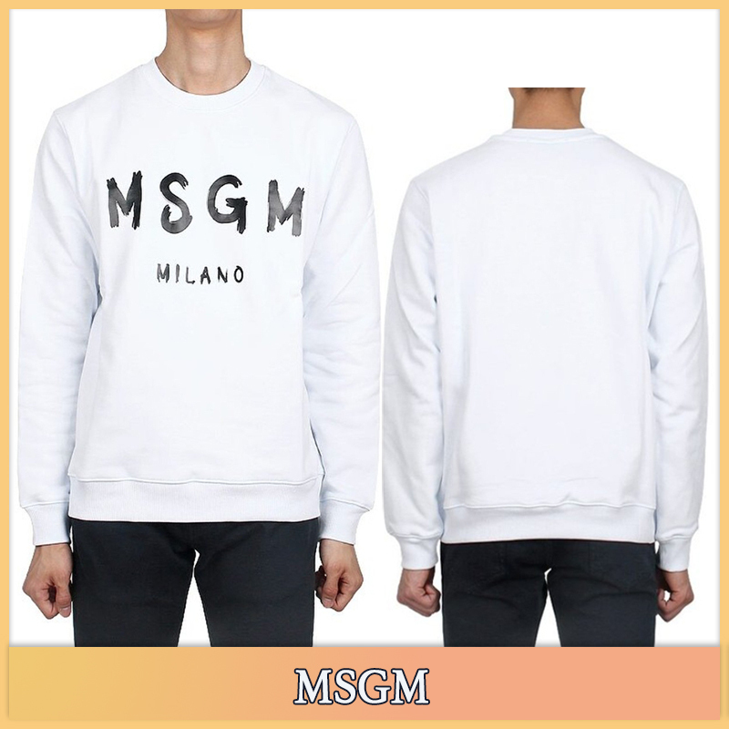 【MSGM】★人気・男女兼用★ブラッシュドロゴスウェットシャツ MSGM】☆人気・男女兼用☆ブラッシュドロゴスウェットシャツ