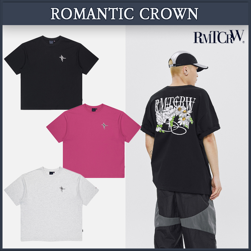 【ROMANTIC CROWN】★24SS★ボリューム ロゴ フラワー Tシャツ