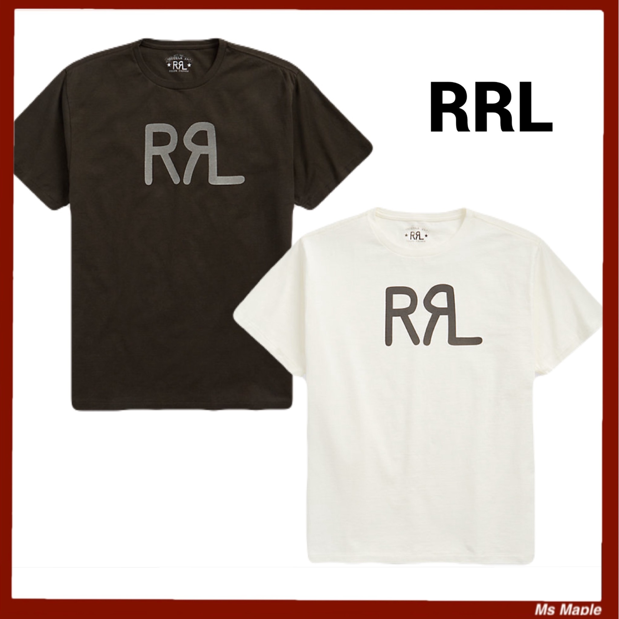 大きなロゴ入り☆コットン半袖Tシャツ【RRL】