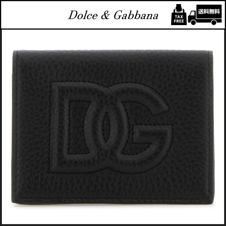 Dolce&Gabbana プレートロゴ ラウンドジップ 長財布 ブラック 長財布