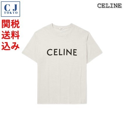 【CELINE】関税送料込 ロゴプリント コットンジャージー Tシャツ