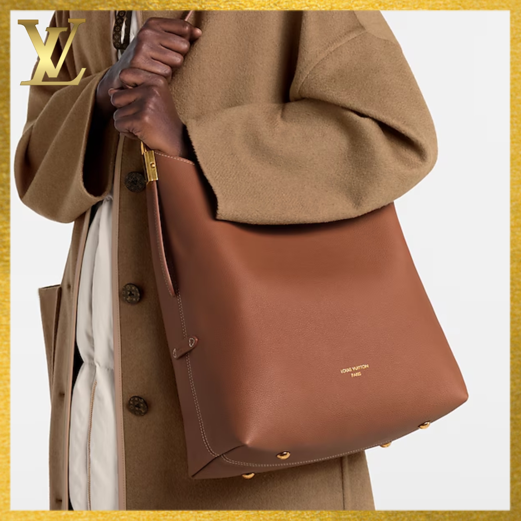 【LOUIS VUITTON】グレインカーフレザー製 ロウキー ホーボー MM