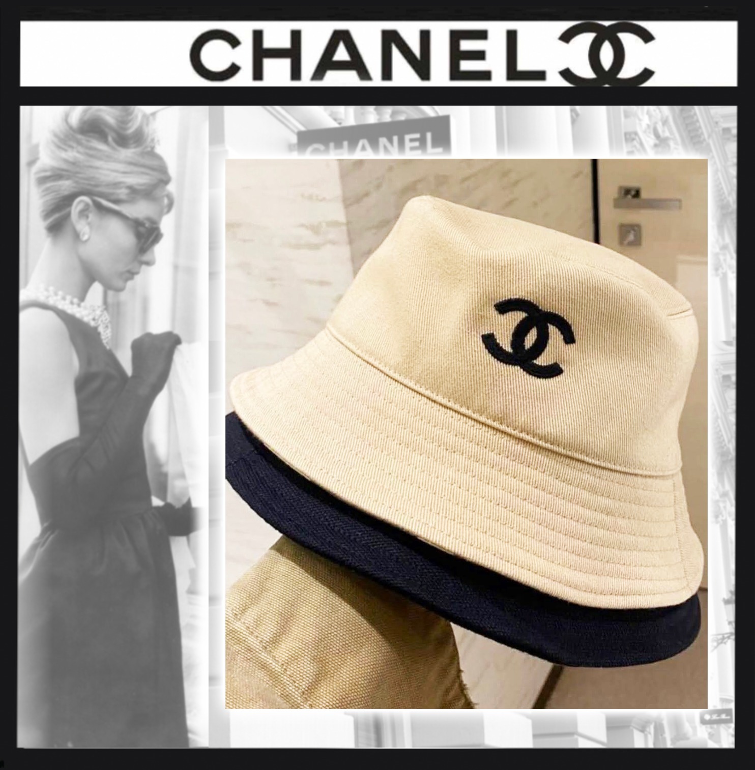 CHANEL / シャネル ロゴ バケットハット