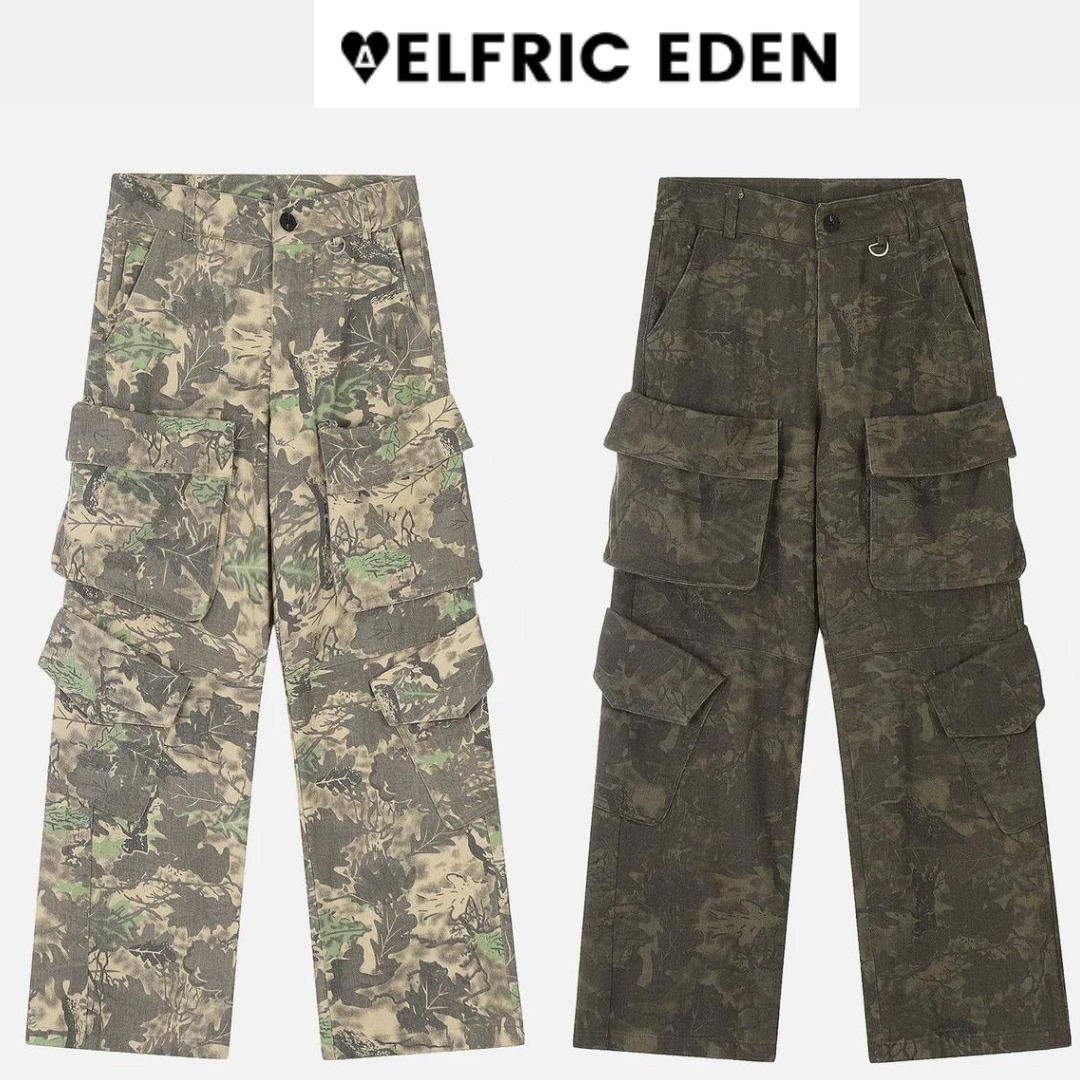 Aelfricedenショーツマルチポケットカーゴパンツ カモフラージュ Aelfric Eden カモフラージュ マルチポケット カーゴ パンツ