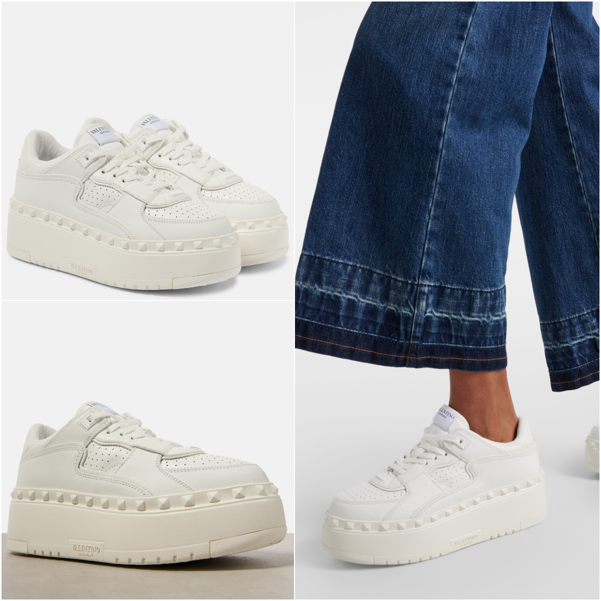 VALENTINO GARAVANI*フリードッツ XL レザー 厚底スニーカー