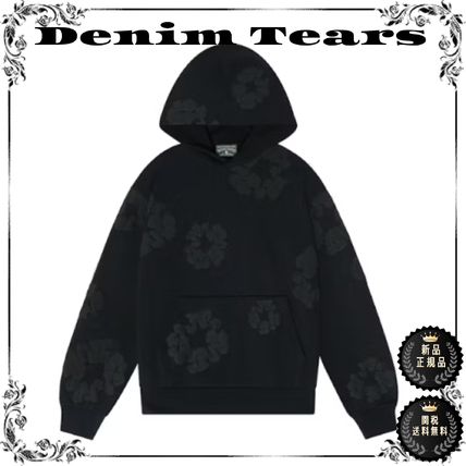 Denim Tears Hoodies Pullovers Flower Patterns Unisex Street Style Long Sleeves