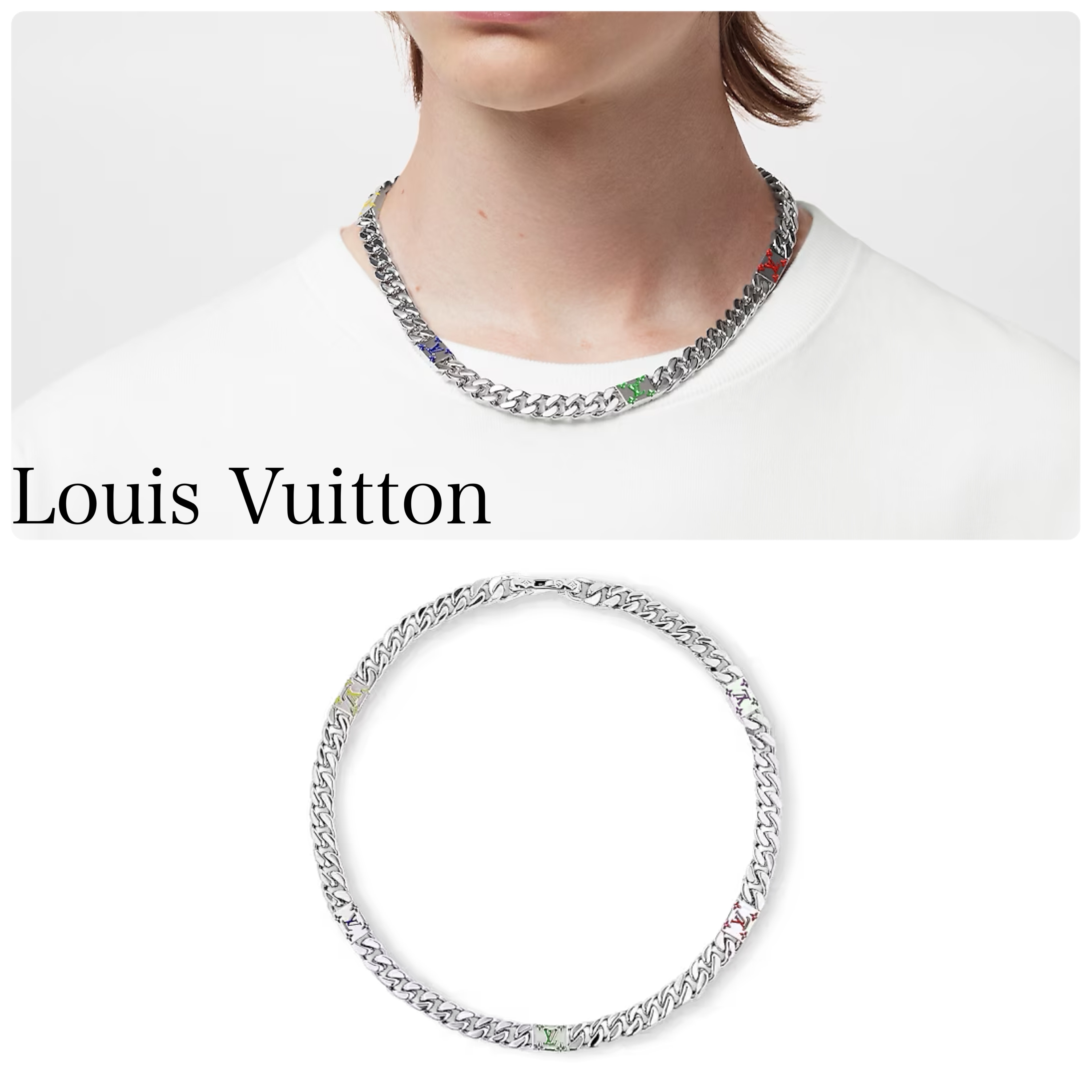 Louis Vuitton モザイク ネックレス LV Mosaic