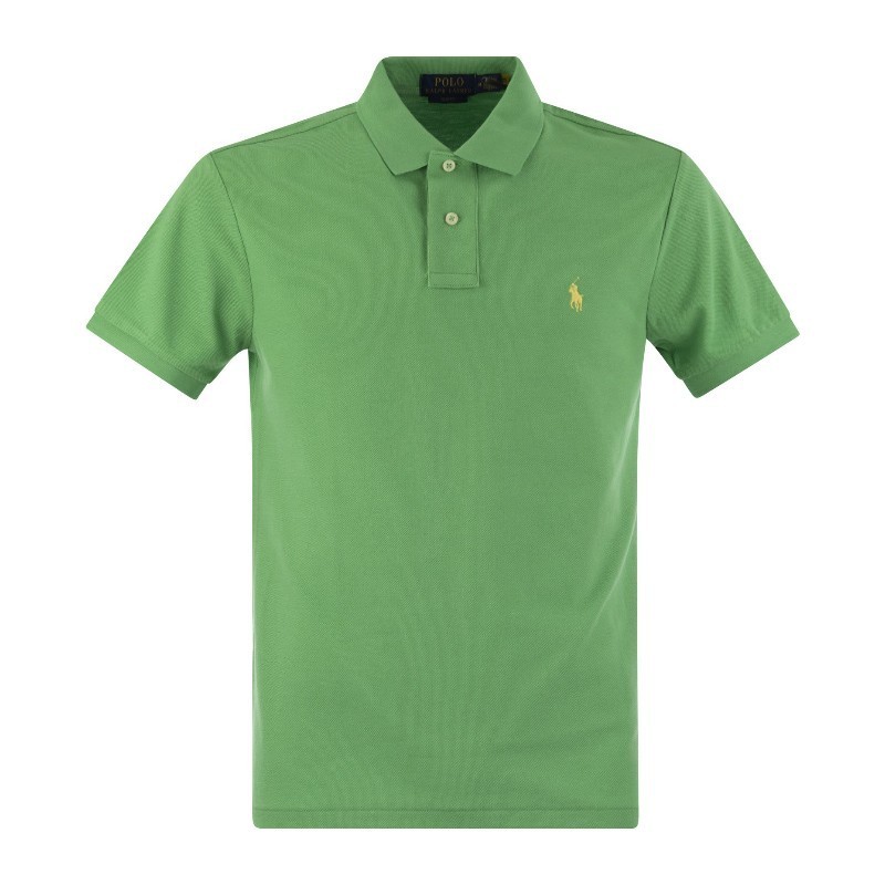 Tシャツ・カットソー Ralph Lauren SS24 Slim-fit pique polo shirt (710536856 405)