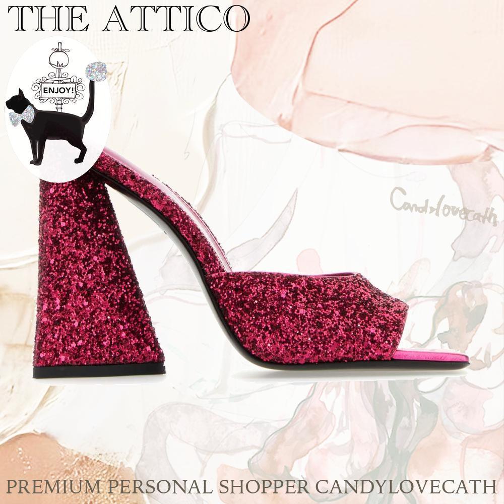 サンダル・ミュール THE ATTICO Fuchsia Glitters Devon Mules