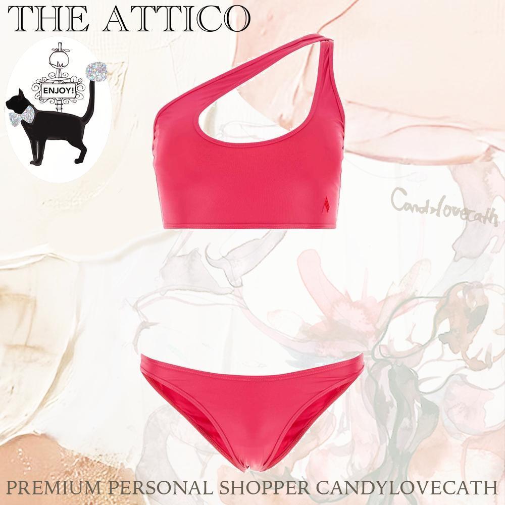 ワンピース水着 THE ATTICO Fuchsia Stretch Nylon Bikini