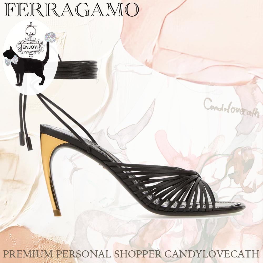 サンダル・ミュール SALVATORE FERRAGAMO Dark Brown Leather Atena Sandals