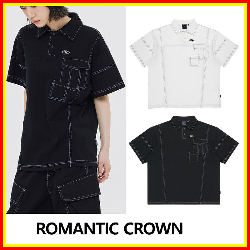 [ROMANTIC CROWN] DOUBLE POCKET STITCH PIQUE SHIRT/追跡付