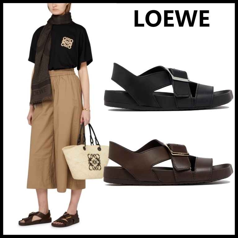 【LOEWE】ロエベ イーズ バックル サンダル ベジタルカーフ