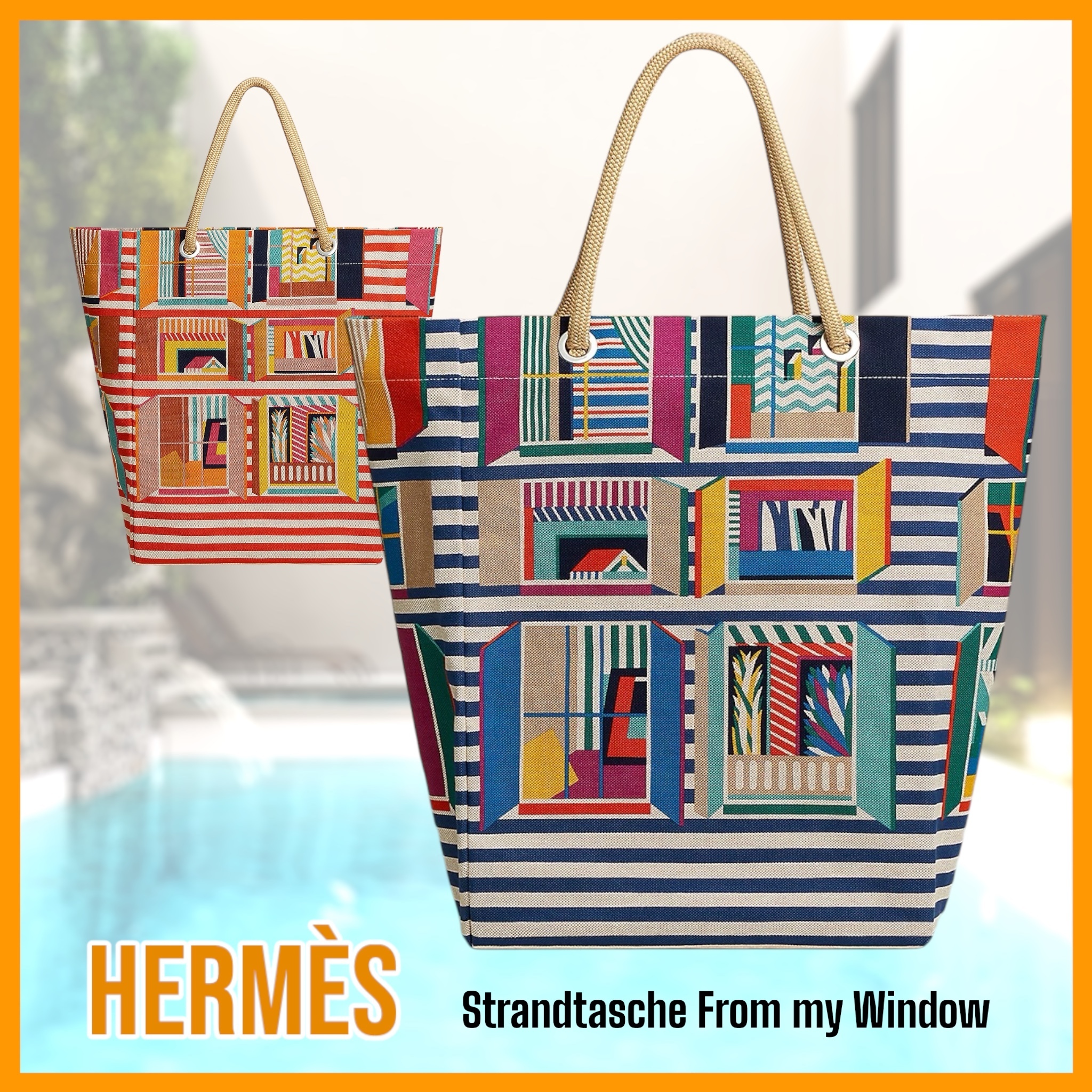 HERMES*ビーチバック*Beach bag Tigre a l'Ananas