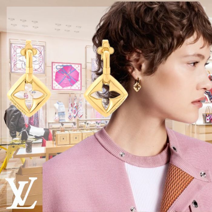 【ふっくら可愛い☆すぐ届く】LV ピアス・パフィーグラム