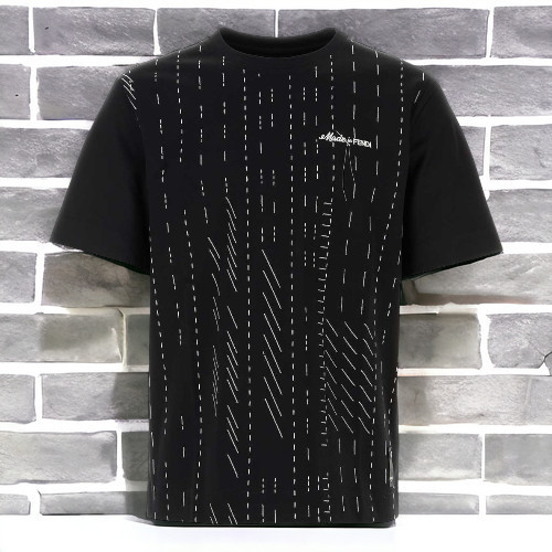 Fendi フェンディ ロゴ エンブロイダリー クルーネック Tシャツ