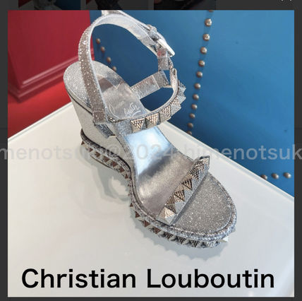 Christian Louboutin Platform & Wedge Open Toe Casual Style Plain Party Style Office Style