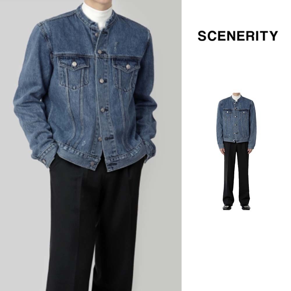【SCENERITY】Round denim jacket