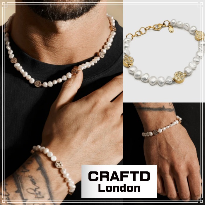 【CRAFTD London】Iced Smiley パール ブレスレット