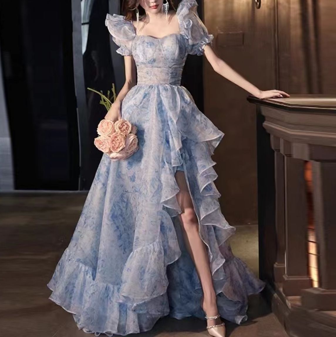 パーティードレス 卒業式♪ バースデー 花柄 ふわふわ オシャレ