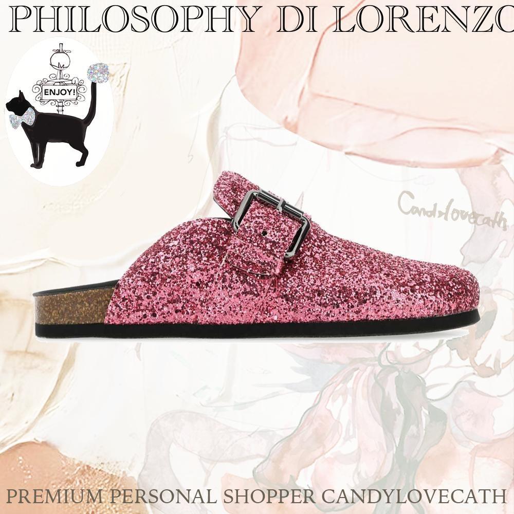 サンダル・ミュール PHILOSOPHY DI LORENZO SERAFINI Pink Glitters Slippers