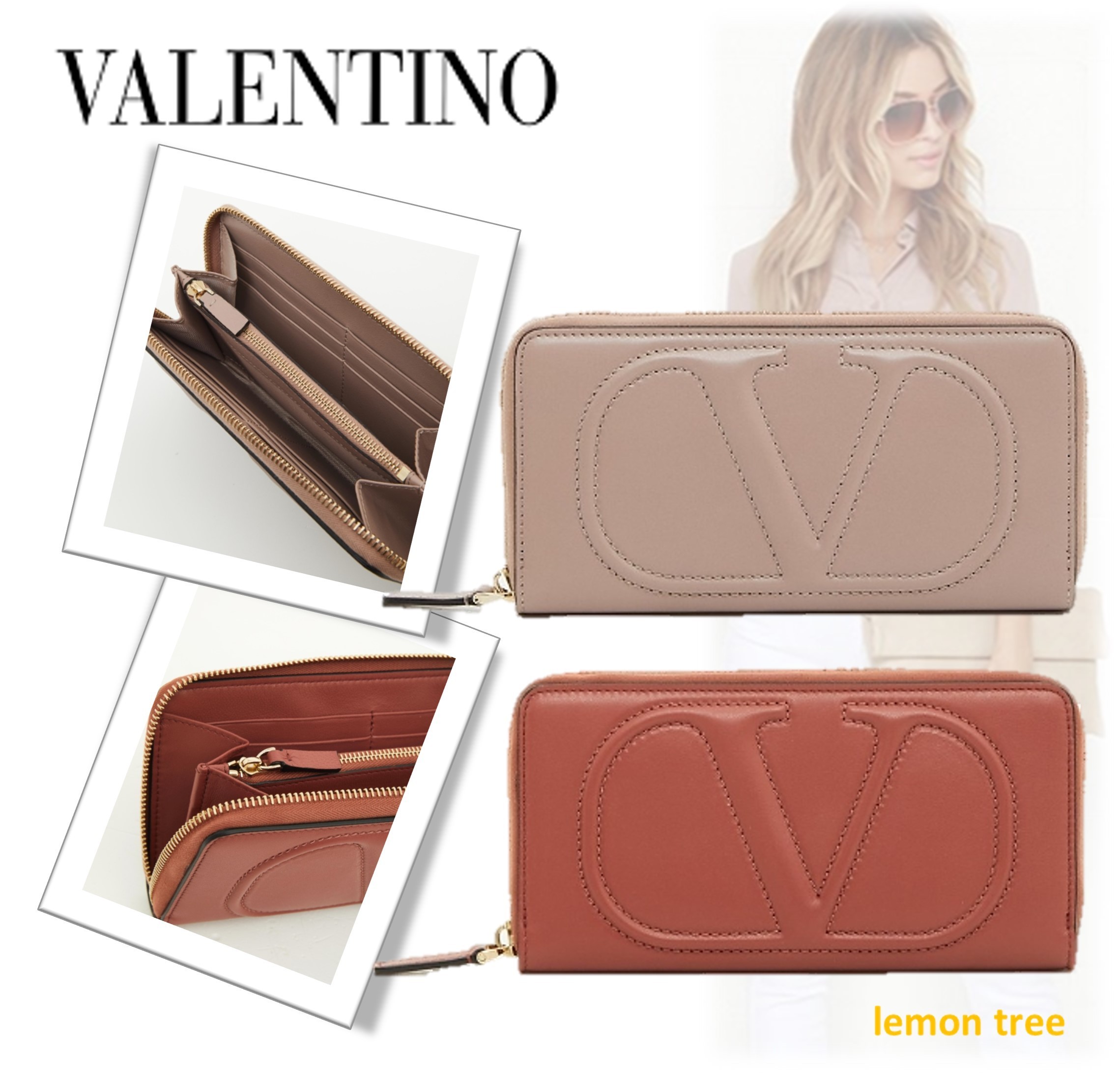 【VALENTINO】Vロゴ 長財布 ラウンドジップ