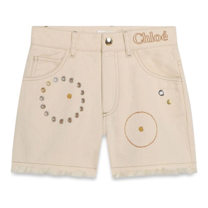 キッズ用ボトムス Chloe SS24 SHORT JEANS (C20090K_Z32)