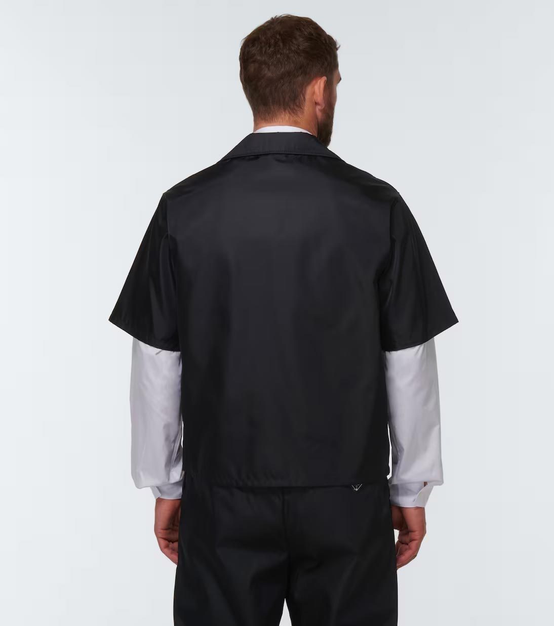 PRADA】ナイロン サマー セットアップ シャツショーツ 黒 ロゴ