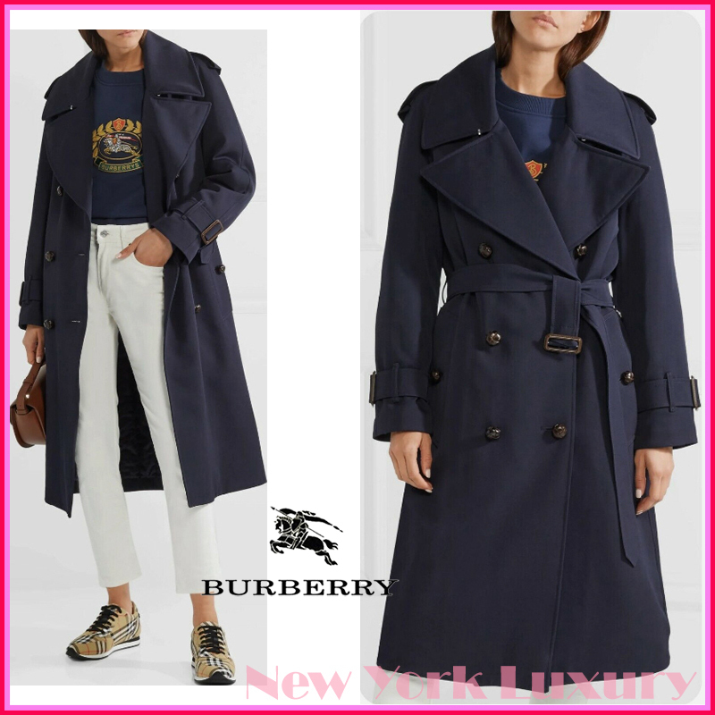 Burberry★素敵！The Regina Wool Gabardine Long Trench Coat