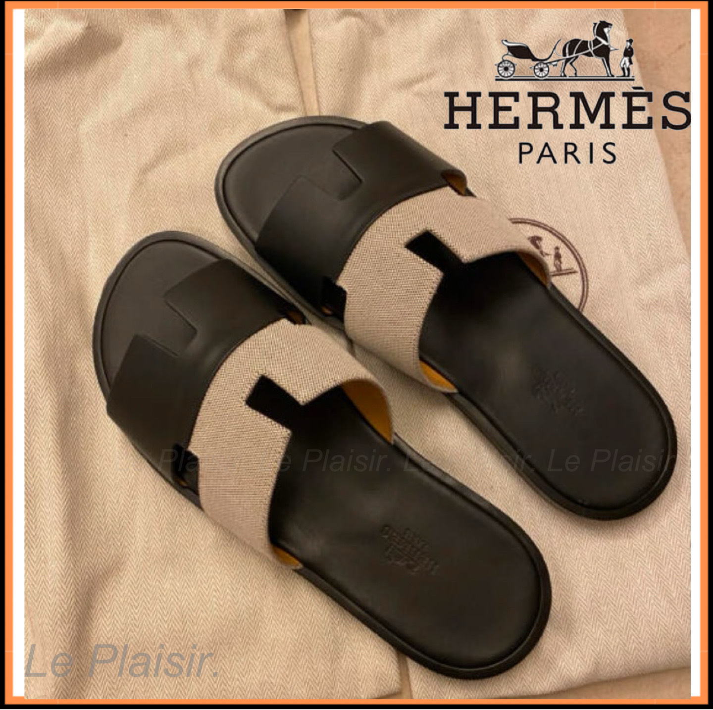 バイカラーが素敵☆HERMES サンダル イズミール