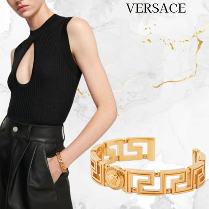 【VERSACE】グレカ メドゥーサ エンブレム カフ ブレスレット 楽天市場】ヴェルサーチ ブレスレット レザー メデューサ グレカ