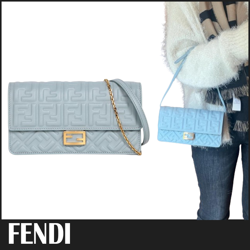 送料関税込☆FENDI FFロゴ バゲット チェーンショルダーバッグ☆