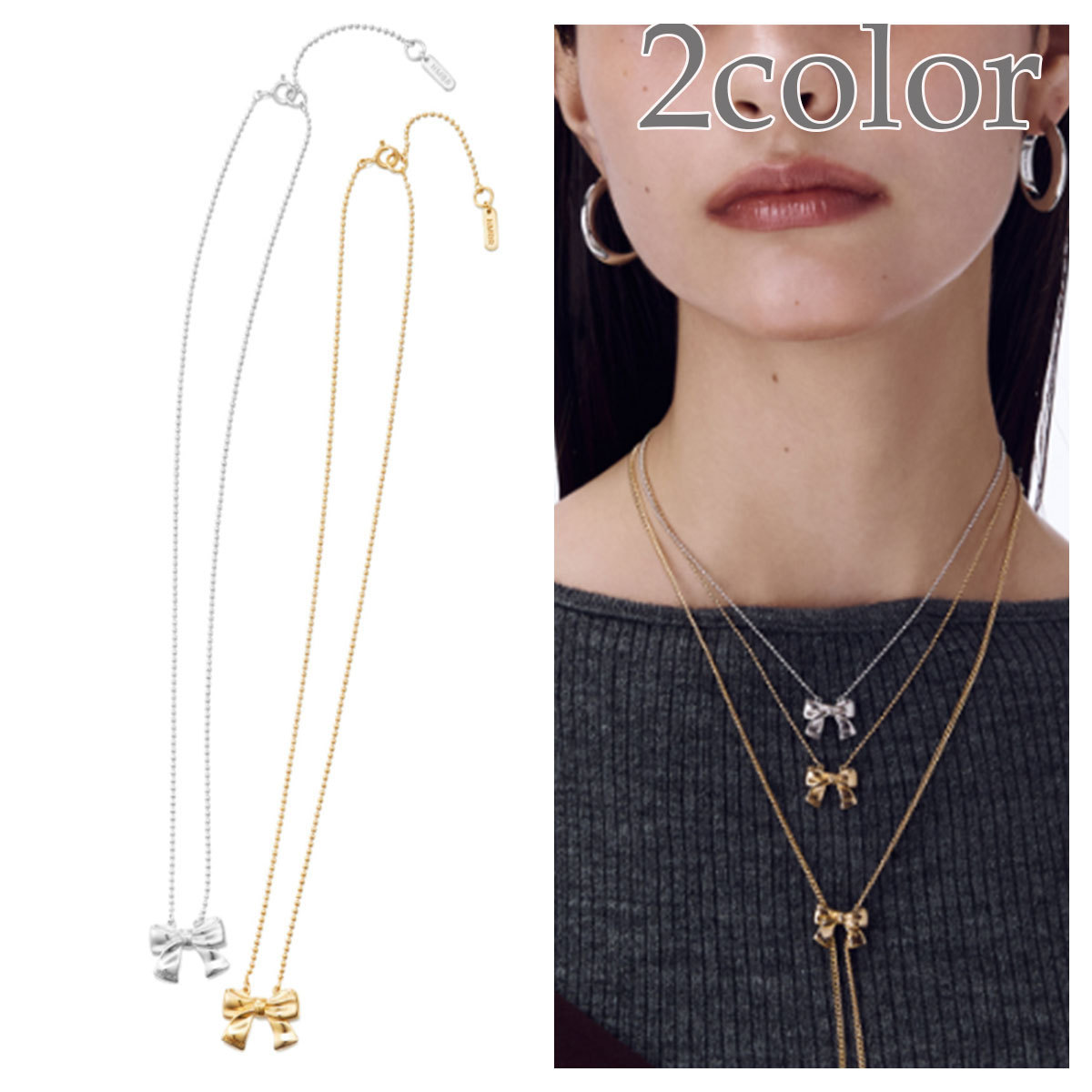 ネックレス・ペンダント Numbering Small Ribbon Necklace #7734 4BFT318