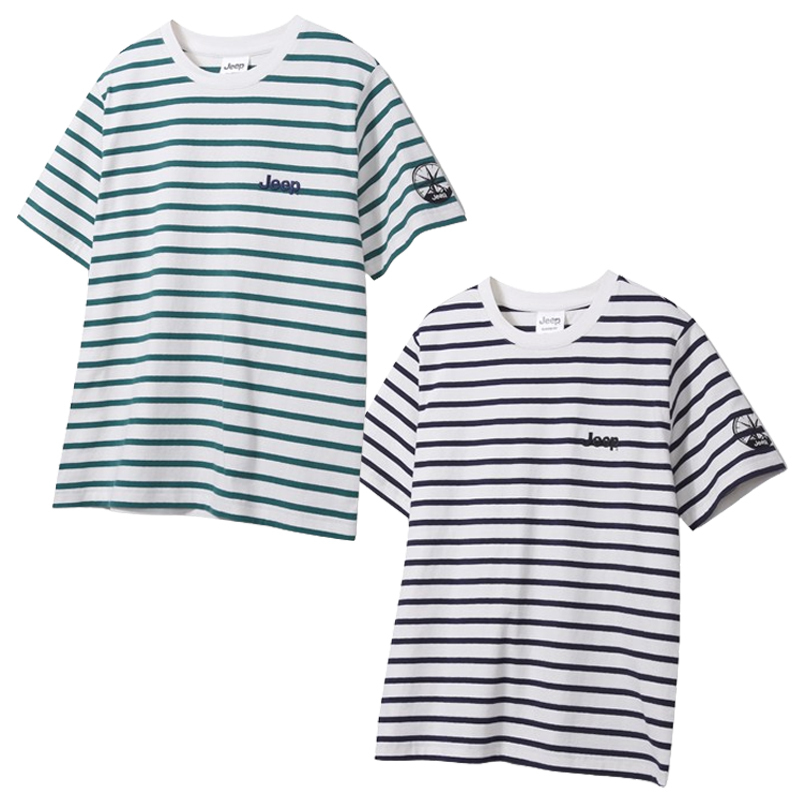 JEEP★UNISEX_Classic Border Half Sleeves_2色