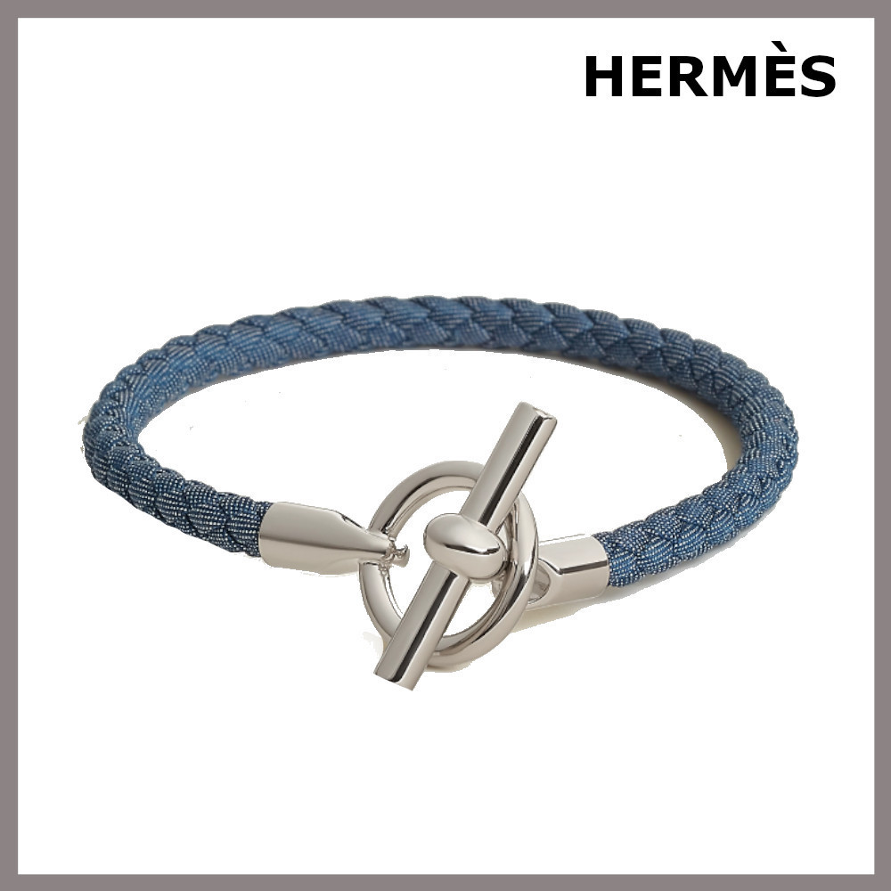 腕元クールに【HERMES】Glenan H Jean  デニムブレスレット