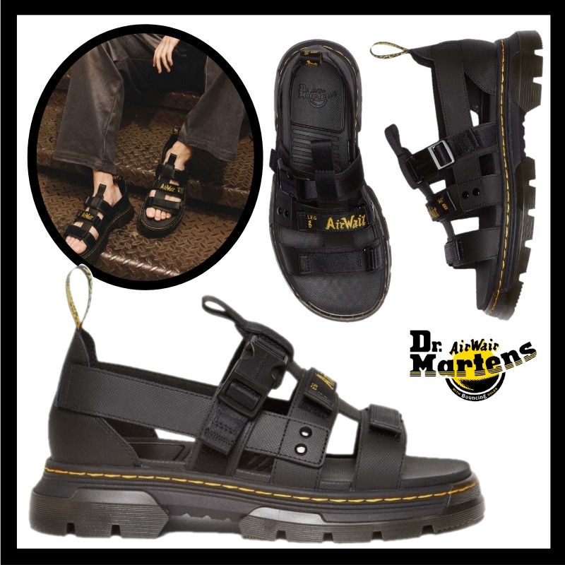 【Dr. Martens】PEARSON マルチストラップ サンダル ブラック
