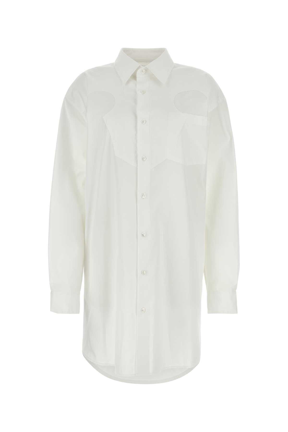 ワンピース MAISON MARGIELA White Poplin Shirt Mini Dress